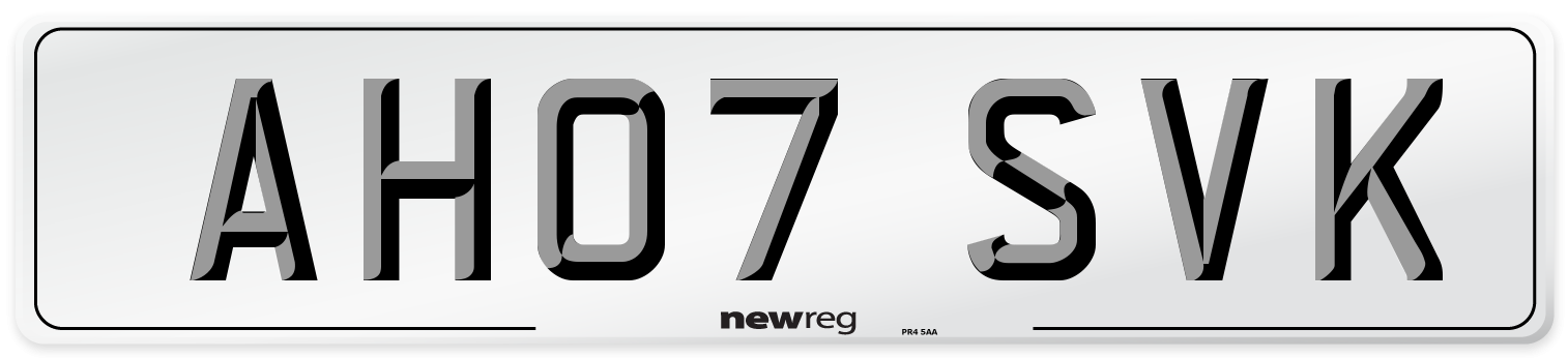AH07 SVK Number Plate from New Reg